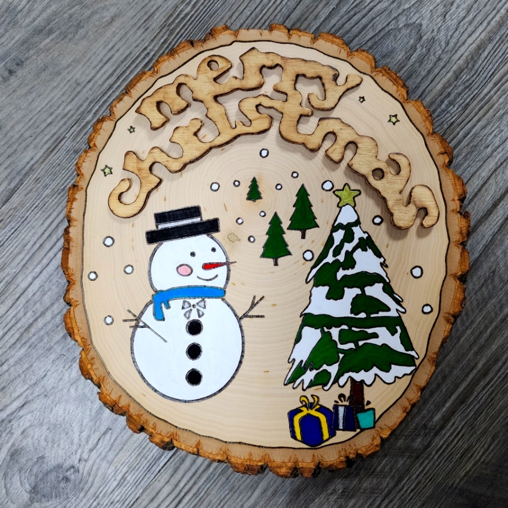 Christmas Wood Burning Art